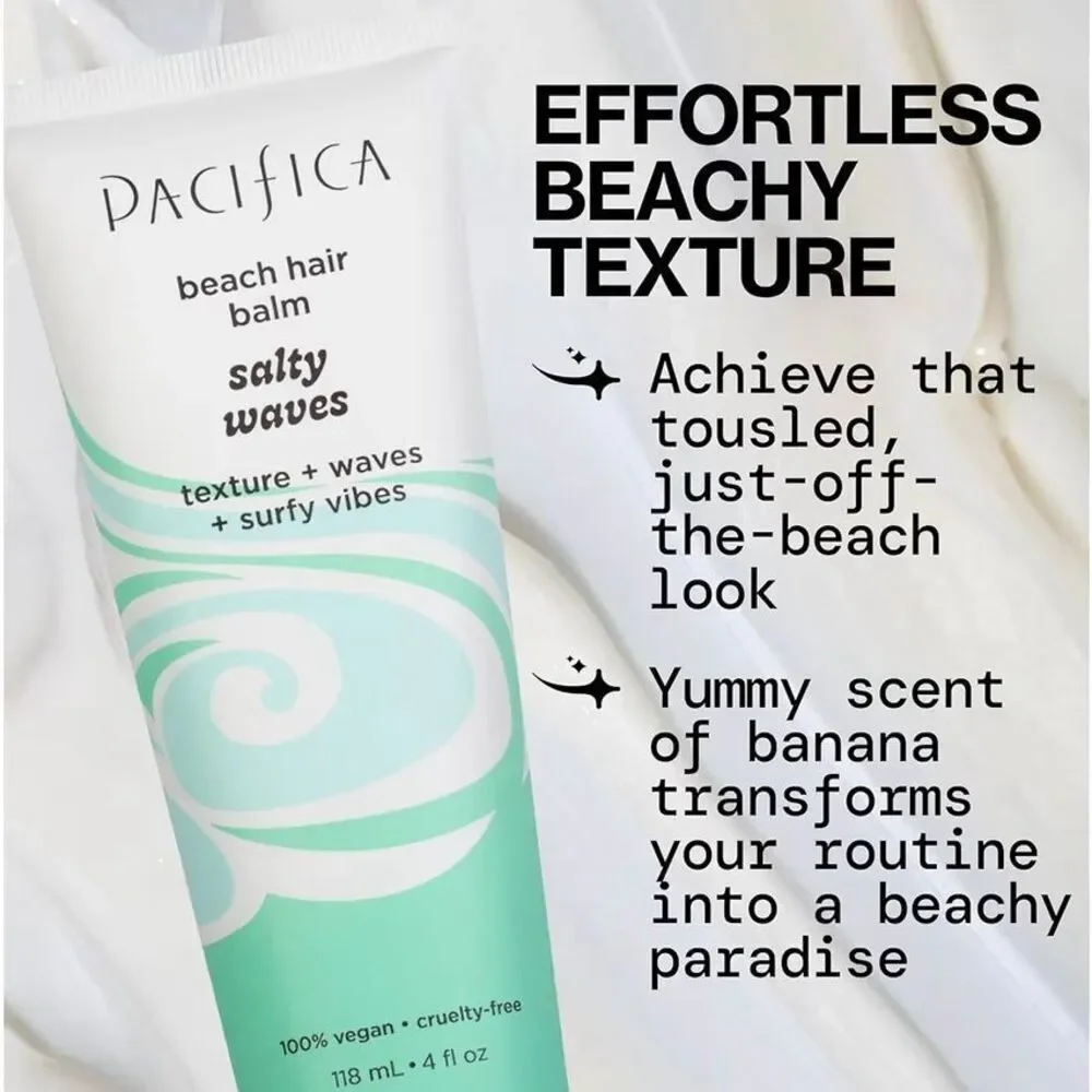 PACIFICA -Salty Waves Beach Hair Balm/4 fl oz/Create Textured Surfer-Style Waves